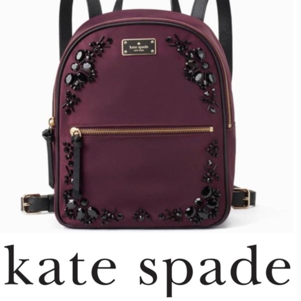 Kate Spade NWOT Purple flower backpack